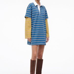 IVAR DRESS CHARTREUSE STRIPE NAUTIC STRIPE