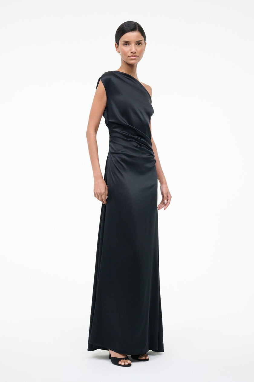 MAXI PHARE SILK DRESS BLACK - Image 2