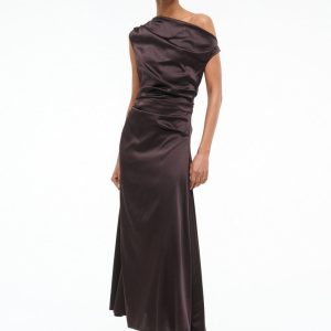 PHARE SILK DRESS EARTH