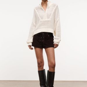 CROPPED HAMPTON SWEATER IVORY