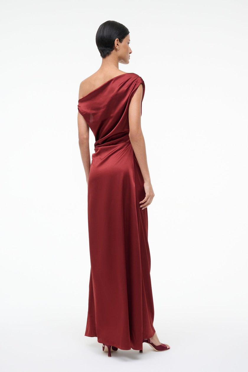 MAXI PHARE SILK DRESS SANGRIA - Image 3