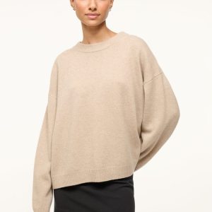 SERRANO CASHMERE RELAXED CREW STONE