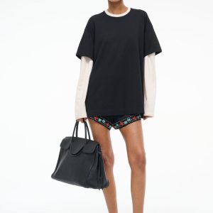 WILLIAM TEE BLACK ECRU