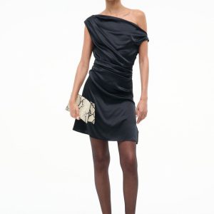 MINI PHARE SILK DRESS BLACK