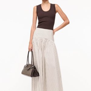 PROCIDA SKIRT IVORY DARK OAK MICRO STRIPE