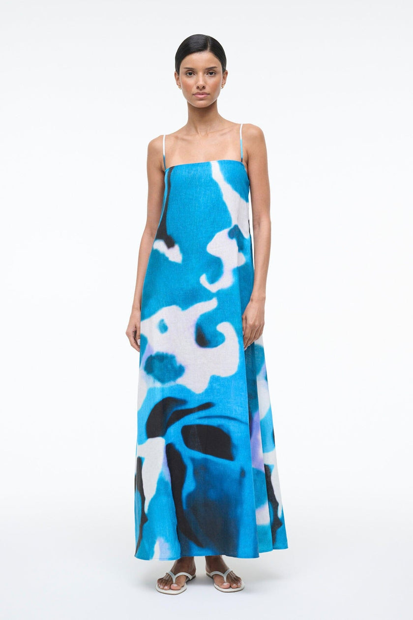 LAURA LINEN DRESS BLUE HAZE