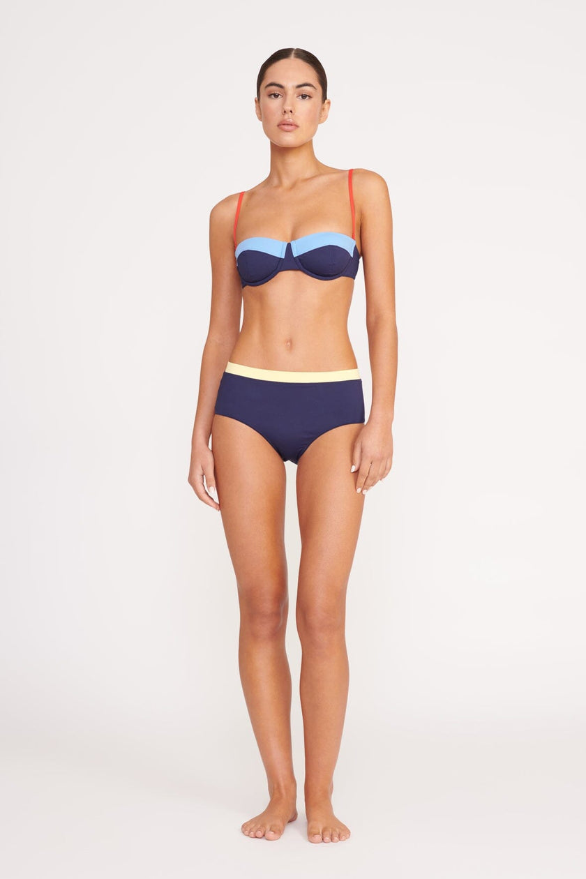 DEVON HIGH RISE BIKINI BOTTOM NAVY COLORBLOCK - Image 2