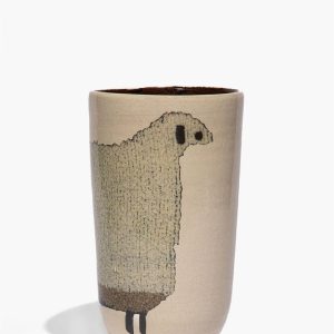 CERAMIC SHEEP VASE TALL