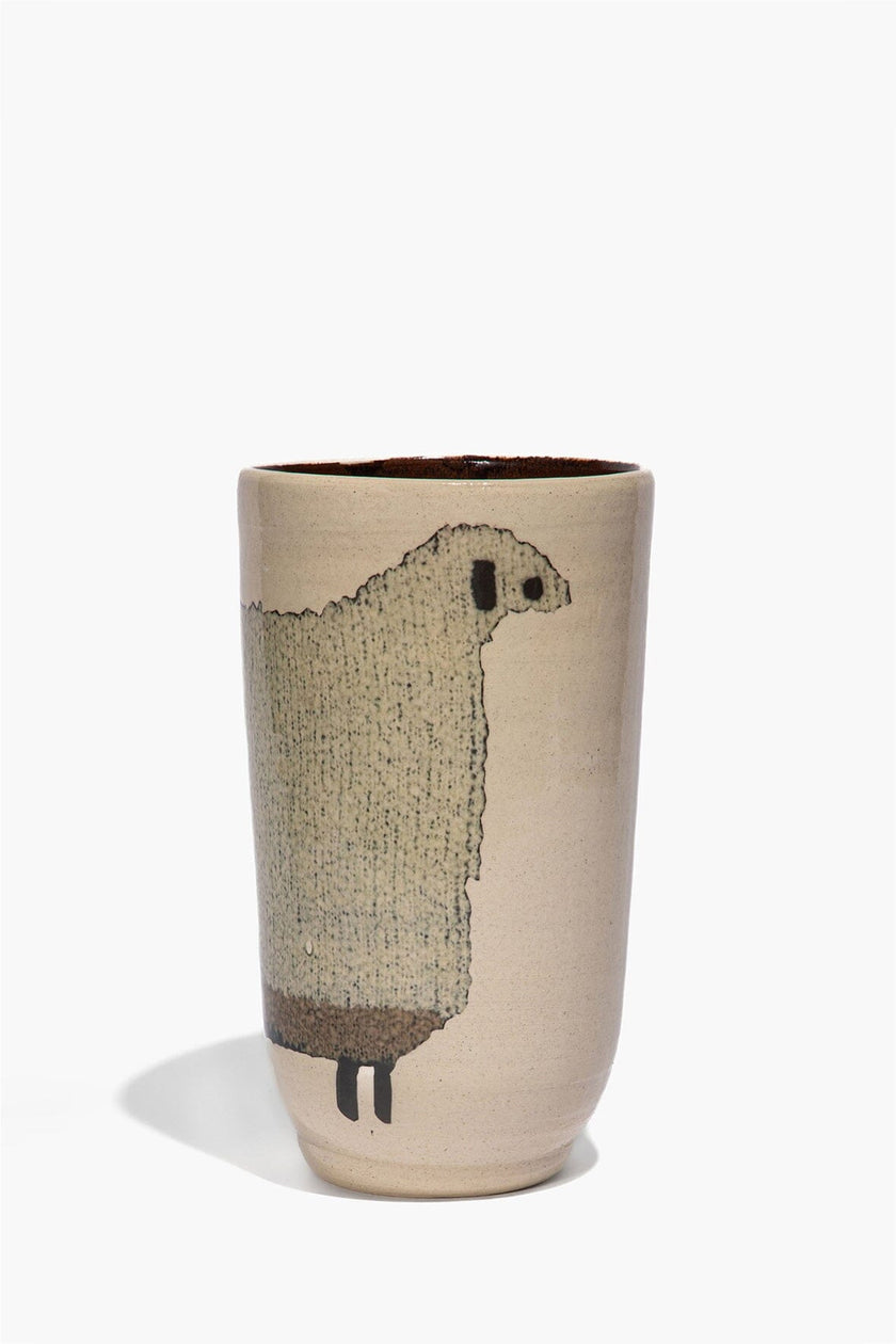 CERAMIC SHEEP VASE TALL