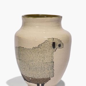 CERAMIC SHEEP VASE ROUND
