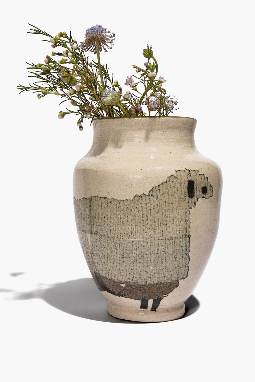 CERAMIC SHEEP VASE ROUND - Image 2