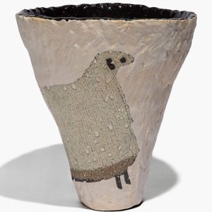 CERAMIC SHEEP VASE CONE
