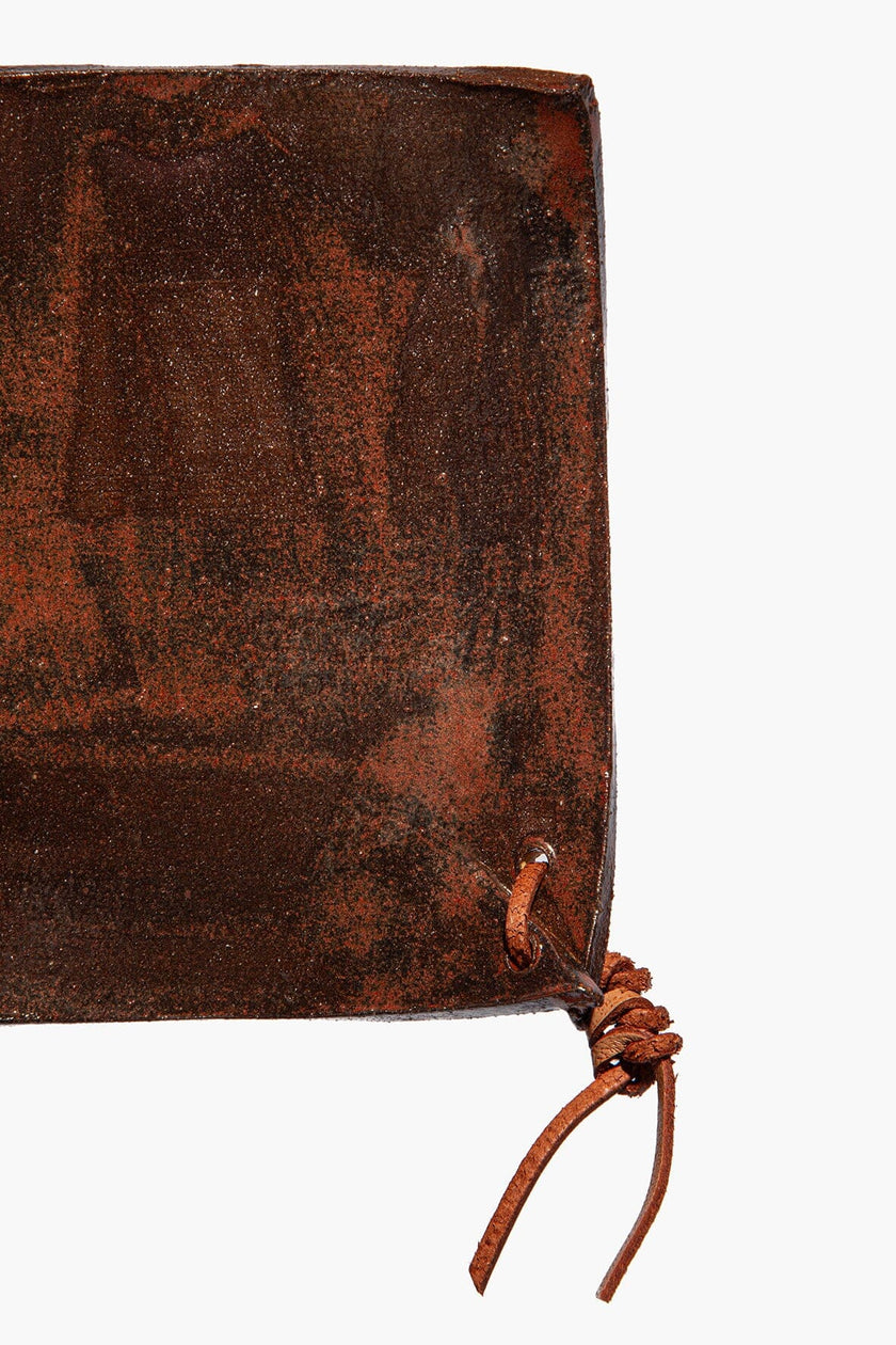 CERAMIC SQUARE COASTERS BURNT SIENNA GLAZE - Image 4