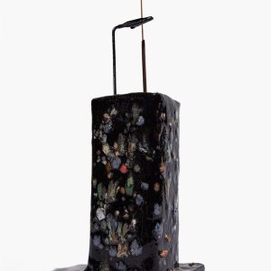 CERAMIC TOWER INCENSE HOLDER MIDNIGHT CONFETTI GLAZE