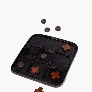 CERAMIC TIC TAC TOE BURNT ORANGE GLAZE