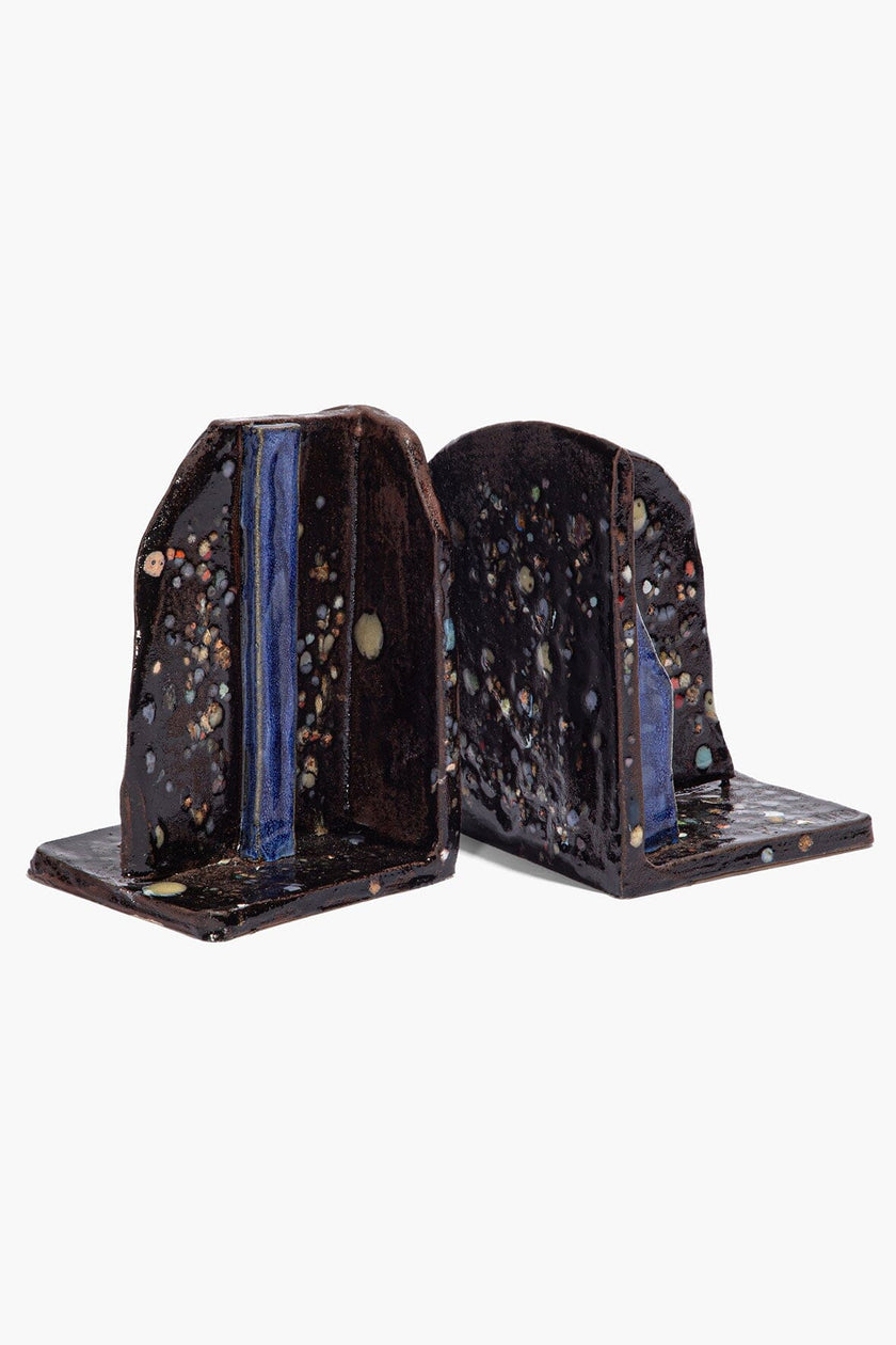CERAMIC BOOKENDS MIDNIGHT CONFETTI GLAZE - Image 2