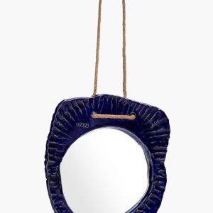 HANGING WALL MIRROR INDIGO GLAZE