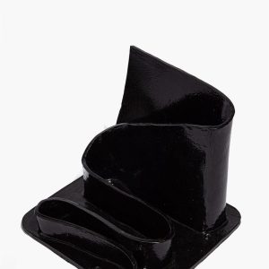 WAVY STATIONARY HOLDER BLACK GLAZE