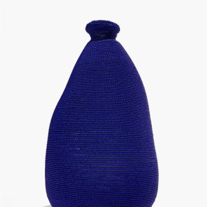 HAND-BEADED VASE BLUE