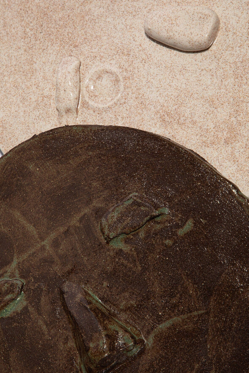EVA CERAMIC FACE SET WHITE AND MATCHA BROWN GLAZE - Image 2