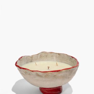 CERAMIC MUSHROOM CANDLE NATURAL RED