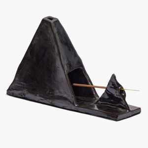 PYRAMID INCENSE HOLDER MOLASSES GLAZE