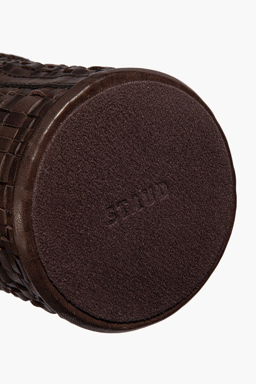 ROWE WOVEN LEATHER CANDLE ESPRESSO - Image 5