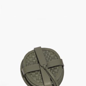 GROVE WOVEN LEATHER COASTERS MOSS