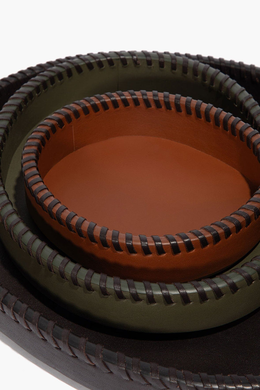 FOUNDRY LEATHER TRAYS ESPRESSO MOSS TAN - Image 5