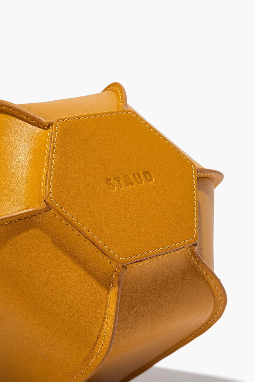 HOLLIS LEATHER BOTTLE VASE GOLDENROD - Image 4