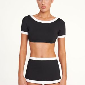 NELL SWIM SKIRT  BLACK/WHITE