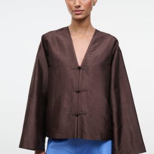 VITO SILK DUPIONI TOP EARTH