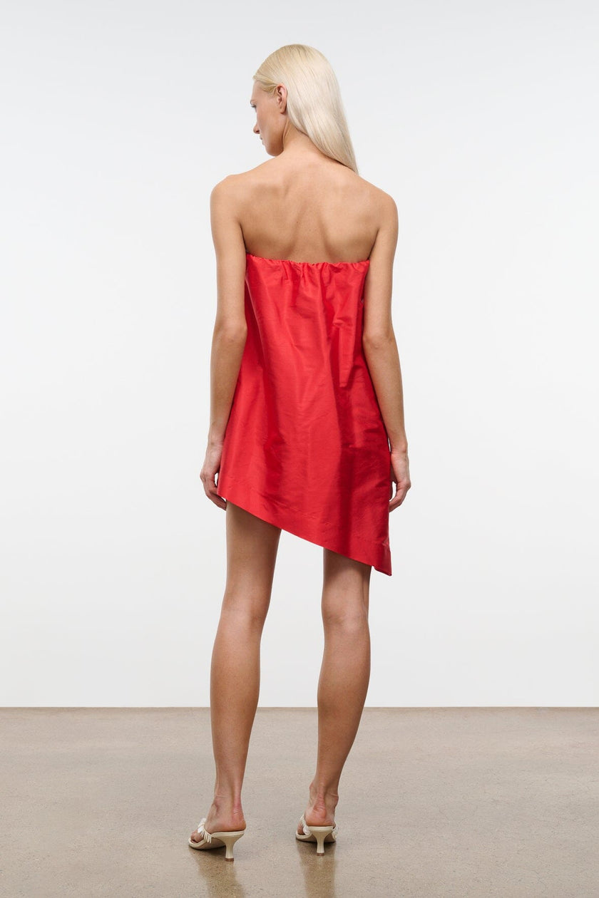 GEORGIA CONVERTIBLE SILK DUPIONI TOP RED ROSE - Image 7