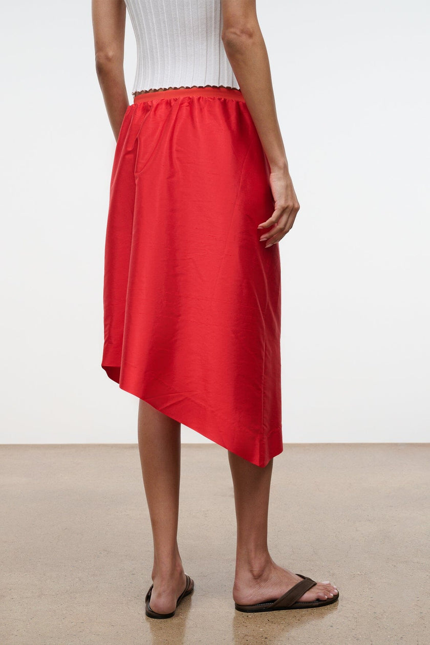 GEORGIA CONVERTIBLE SILK DUPIONI TOP RED ROSE - Image 11