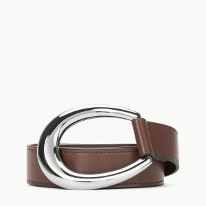 30MM WRAP BELT MAHOGANY SILVER