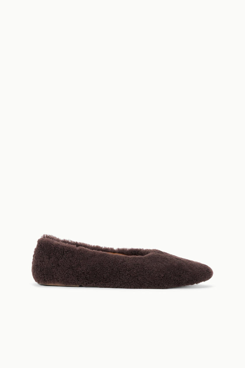 ALBA BALLET FLAT ESPRESSO SHEARLING
