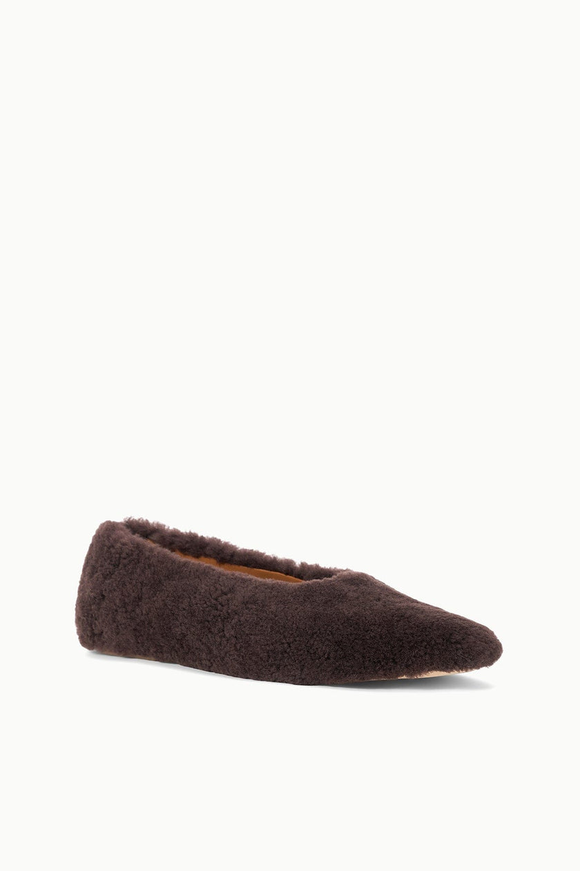 ALBA BALLET FLAT ESPRESSO SHEARLING - Image 3