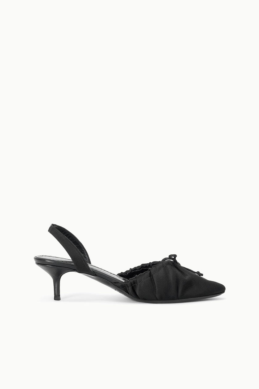 ALBA BALLET SLINGBACK BLACK SATIN