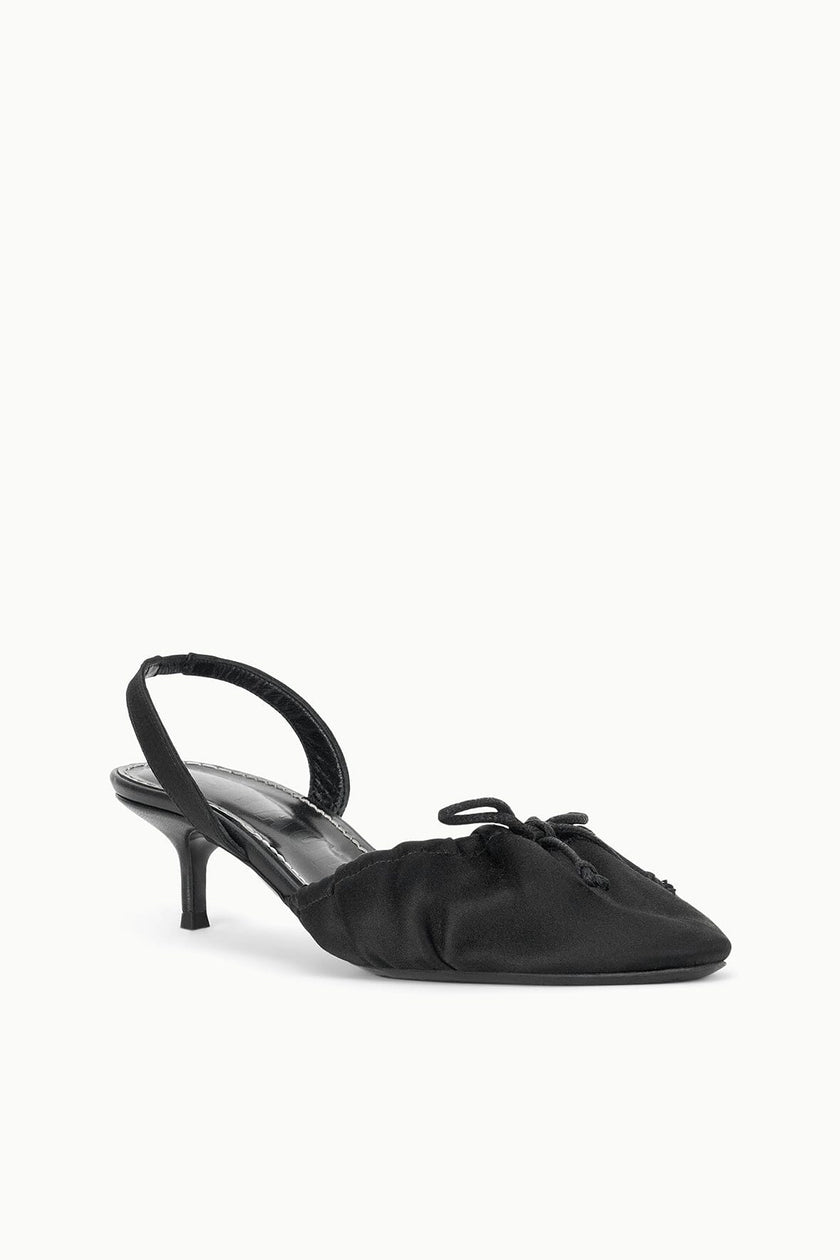 ALBA BALLET SLINGBACK BLACK SATIN - Image 3