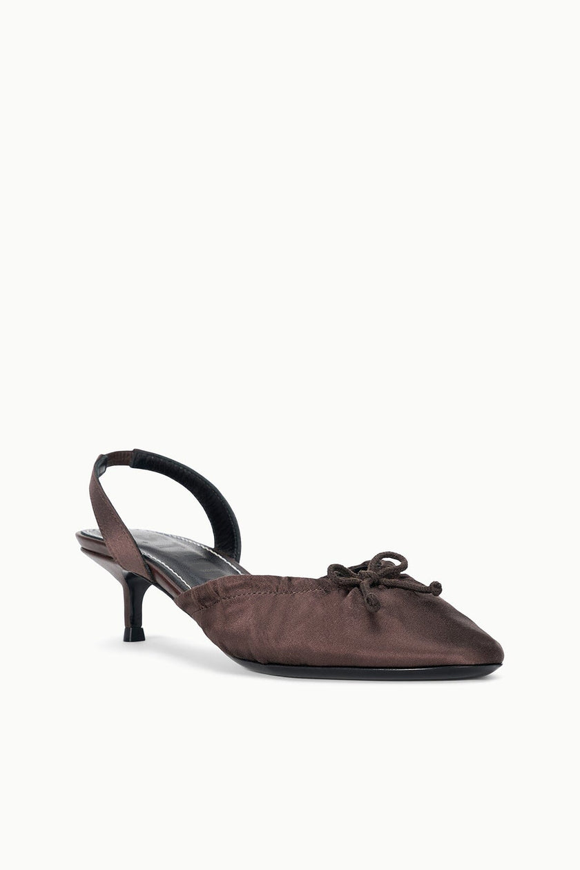 ALBA BALLET SLINGBACK ESPRESSO SATIN - Image 3