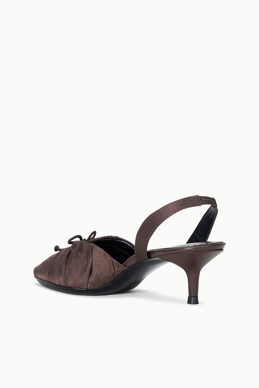 ALBA BALLET SLINGBACK ESPRESSO SATIN - Image 5