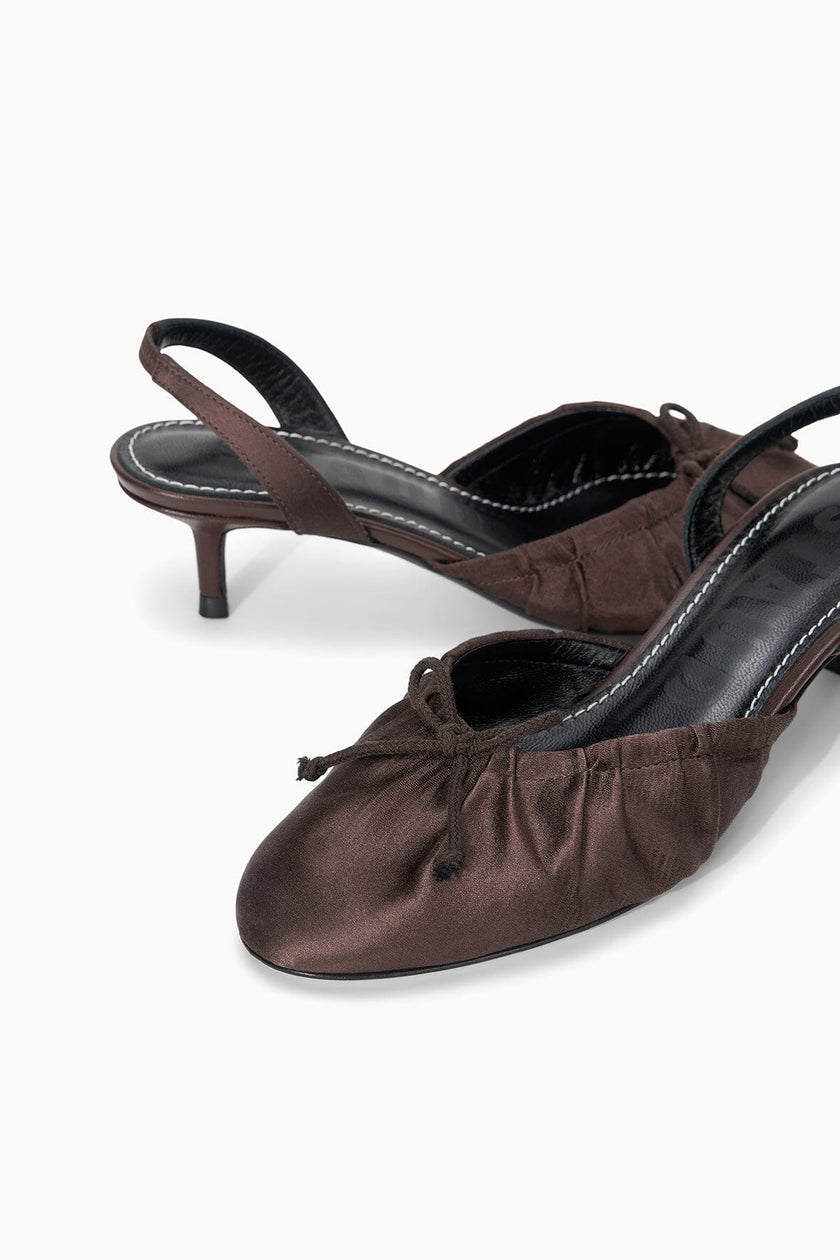 ALBA BALLET SLINGBACK ESPRESSO SATIN - Image 7