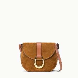 BELLA SADDLE BAG TAN SUEDE