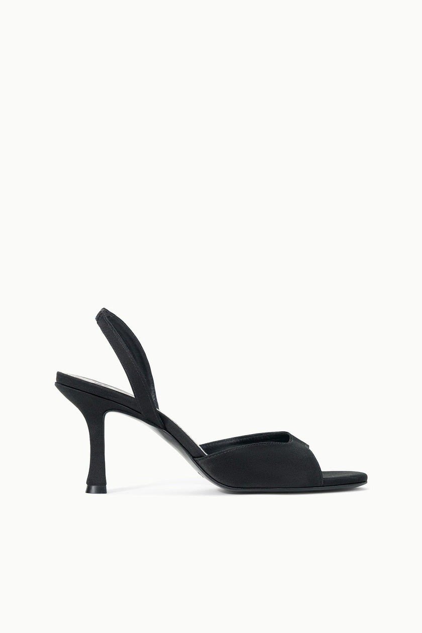 BRIGITTE HEEL BLACK SATIN