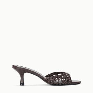 BRIGITTE LEATHER MULE ESPRESSO KNOTTED