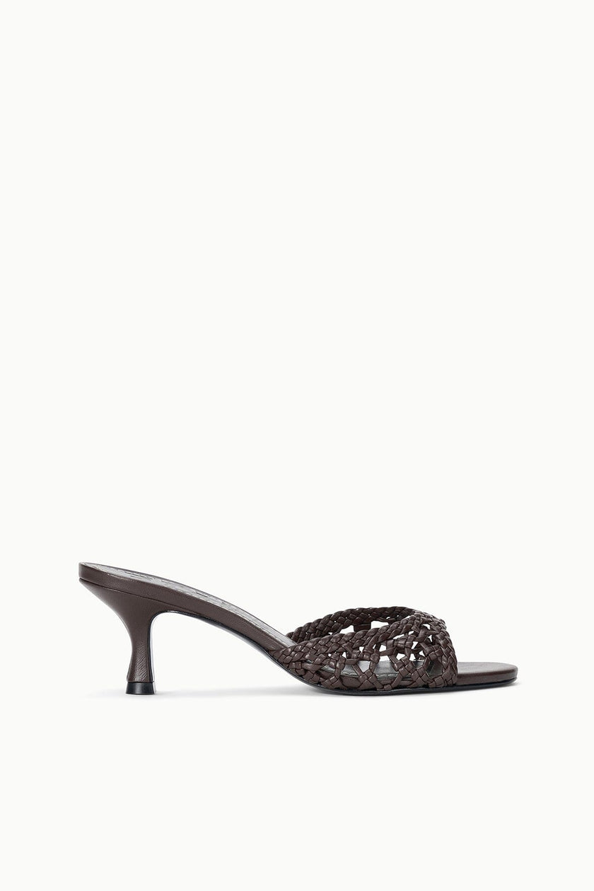 BRIGITTE LEATHER MULE ESPRESSO KNOTTED