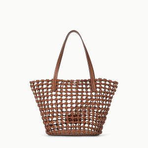 CARO BUCKET BAG TAN WOVEN