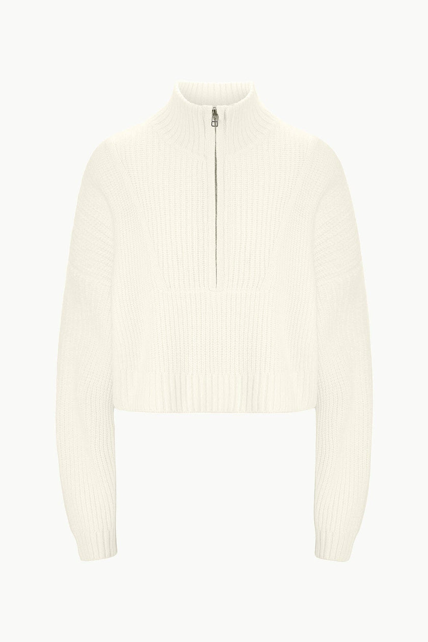 CASHMERE CROPPED HAMPTON SWEATER IVORY - Image 4