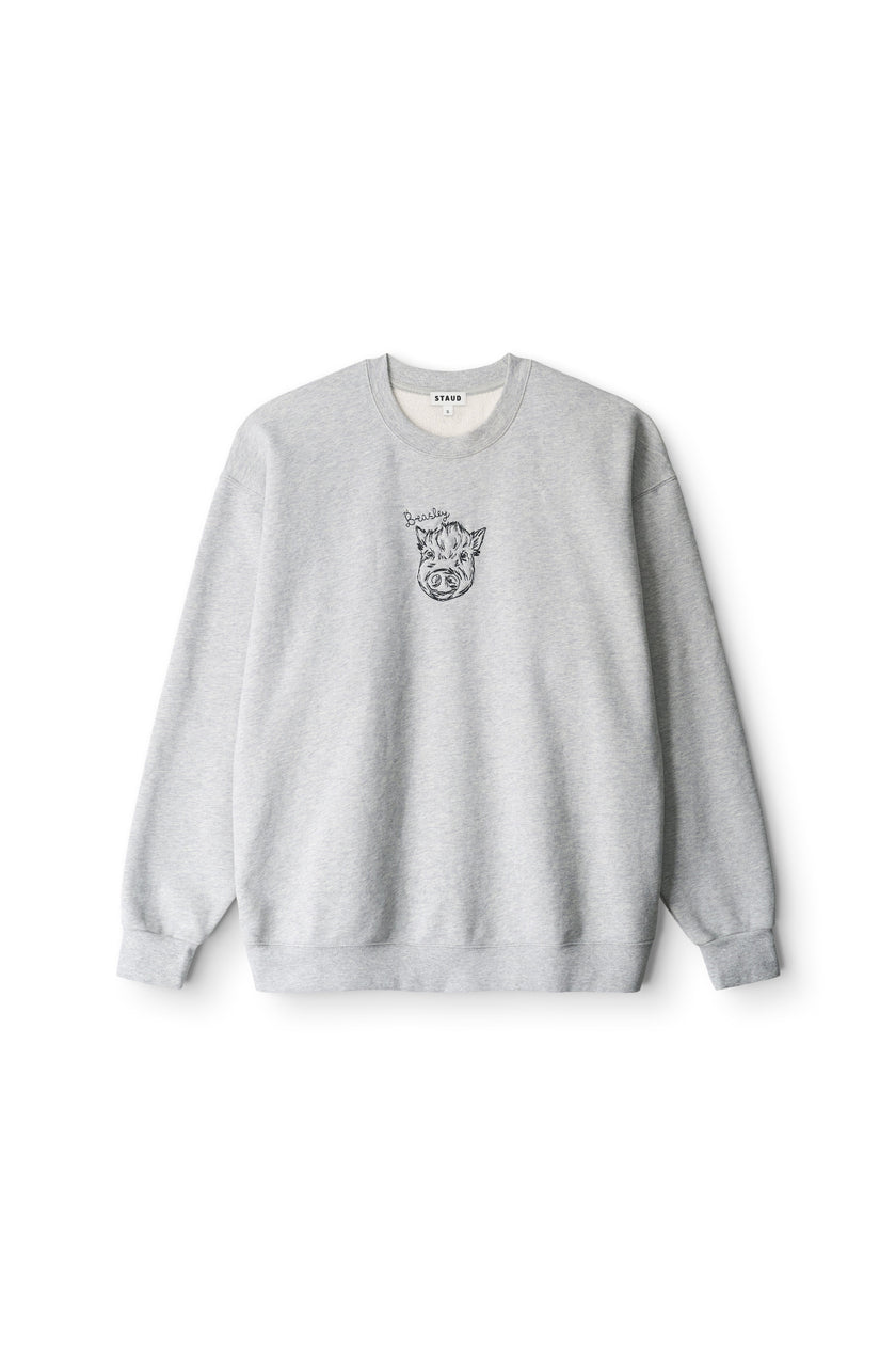 CUSTOM STAUD x C.BONZ OVERSIZED SWEATSHIRT GREY - Image 4