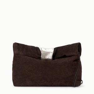 CUFF CLUTCH ESPRESSO SUEDE